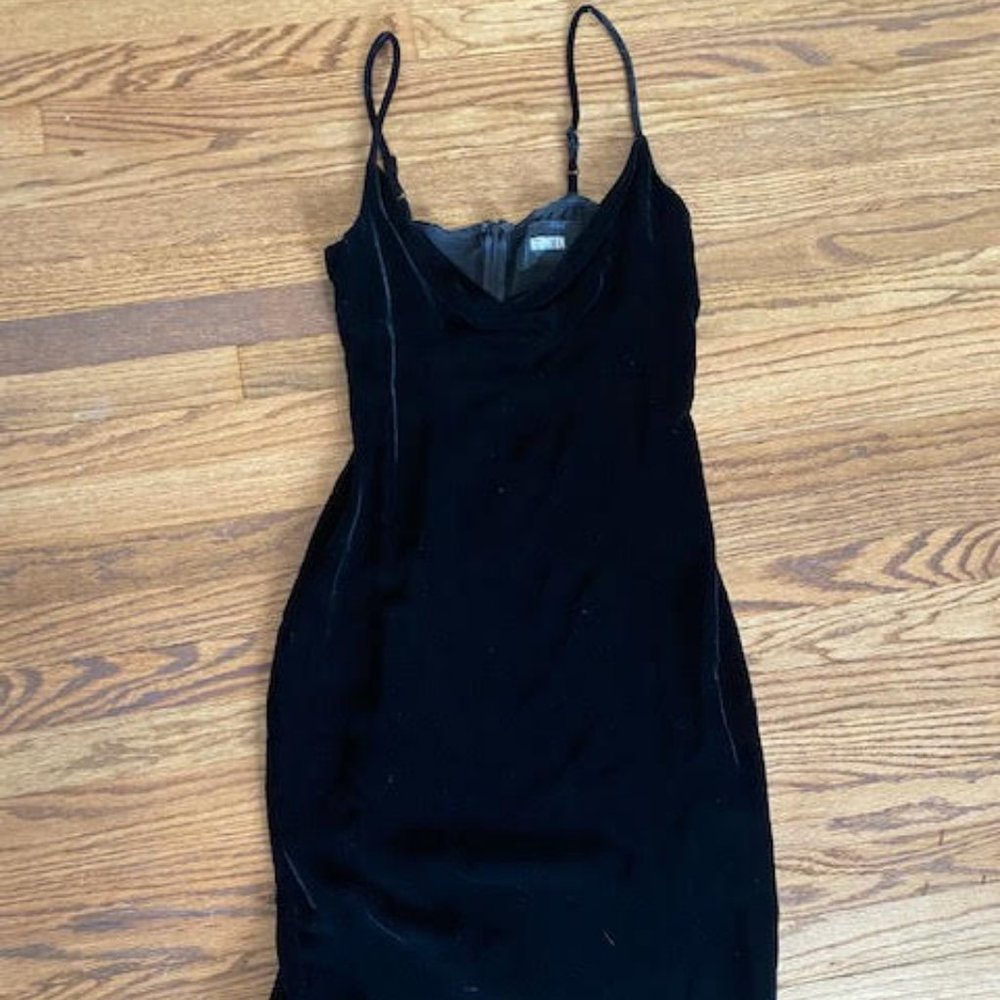 Reformation Velvet Fitted Black Dress - Rare! (Size S)